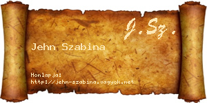 Jehn Szabina névjegykártya