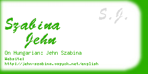 szabina jehn business card